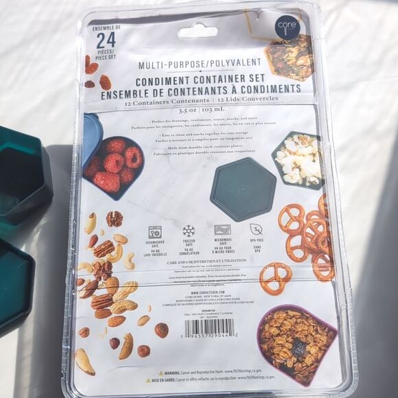 NWT 24 PC's Mix Of Hexagonal Container Set with Lids - Picture 4 of 7